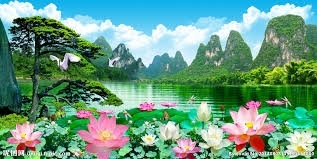 Tranh gạch 3d hoa sen - gạch tranh 3d hoa sen - KJH55