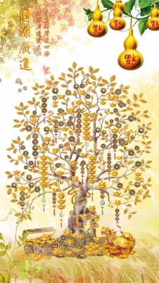 Tranh cây kim tiền - tranh gạch 3d cây kim tiền - 322AH