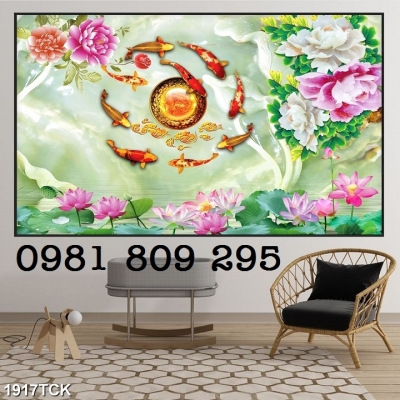 Tranh gạch cá chép - gạch tranh 3d