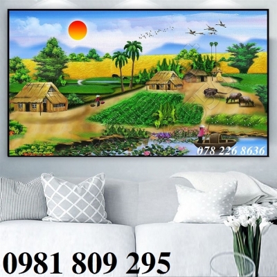 Gạch tranh làng quê