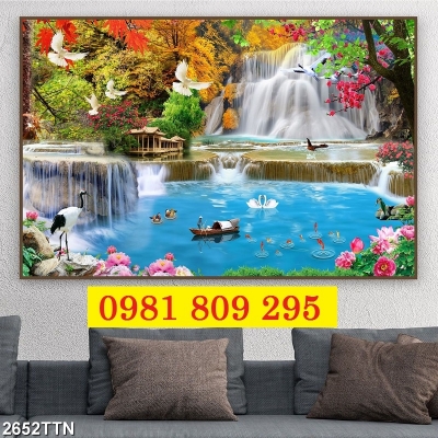 Tranh gạch thác nước 3d