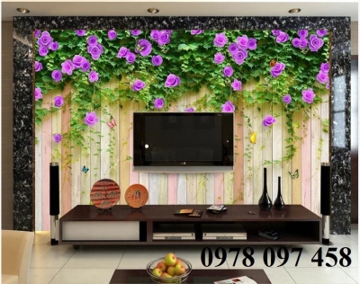 Gạch tranh vườn hoa trang trí tường