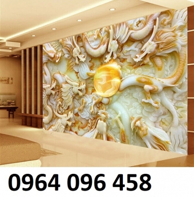 Tranh 3d phong thủy phòng khách gạch tranh 3d - GGG43
