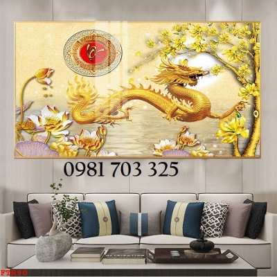 Gạch tranh phòng khách dán tường