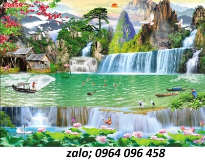 Gạch tranh phong cảnh đồng quê 3d - MBN84