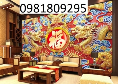 Tranh rồng đỏ, gạch tranh ốp tường