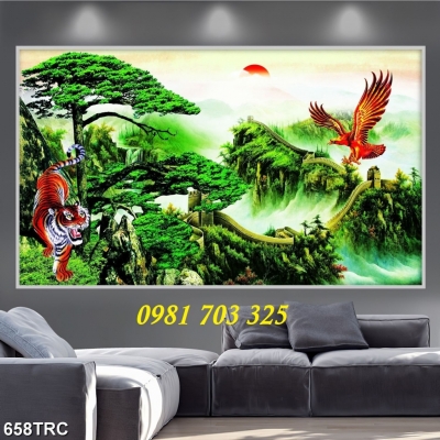 Tranh gạch hổ đẹp phong thủy trang trí
