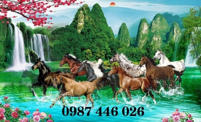 Gach ốp tường tranh mã đáo thành công HP9723