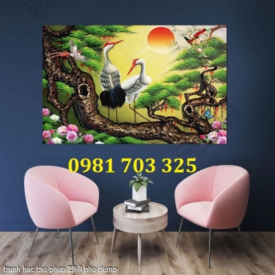 Tranh gạch 3D tùng hạc