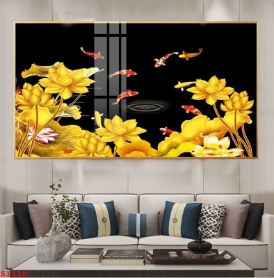 Tranh gạch phong thủy cửu ngư quần hội