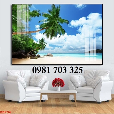 Tranh gạch 3D phong cảnh bãi biển
