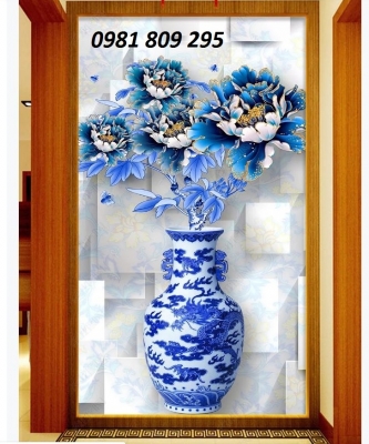 Gạch tranh 3d bình hoa ,  tranh cao cấp