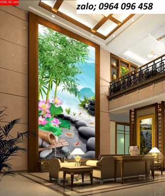 Tranh gạch ốp tường 3d hoa sen - cxf