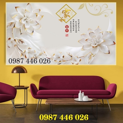 Gạch tranh hoa 3d ốp tường HP02743
