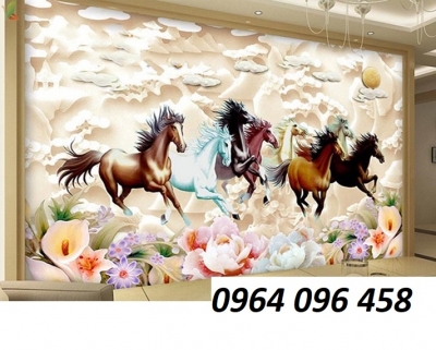 Tranh mã đáo thành công 3d - tranh gạch 3d ốp tường - CNBN05