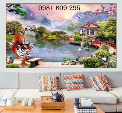 Tranh gạch 3d con hổ