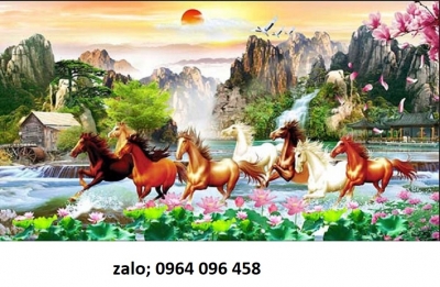 Tranh gạch 3d mã đáo thành công - HNB77