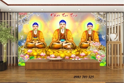 tranh phật giáo,gạch tranh ốp phòng thờ