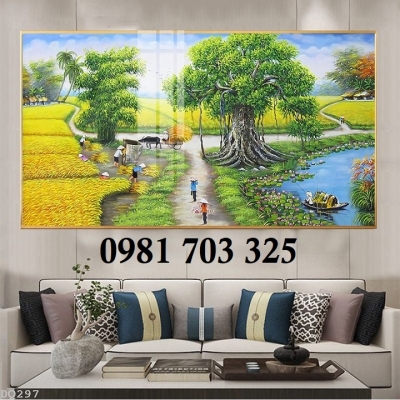Tranh gạch 3D phong cảnh làng quê