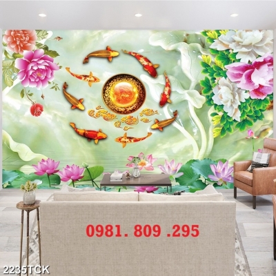 Tranh giả ngọc, tranh gạch  hoa mẫu đơn