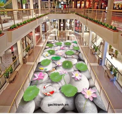tranh 3d cá koi