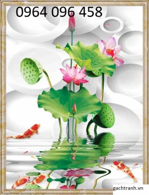 Tranh gạch 3d tranh cá phong thủy - 234XTC