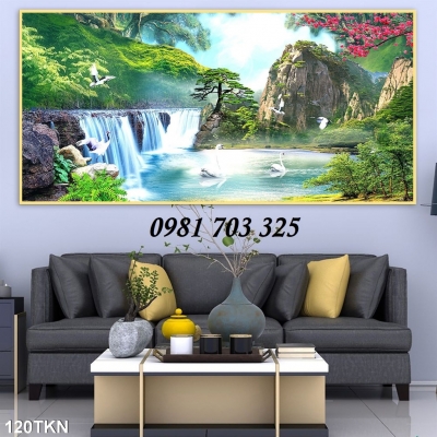 tranh phòng khách - tranh gạch 3D