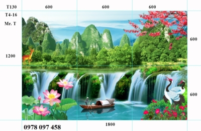 Tranh 3D - tranh gạch phòng khách