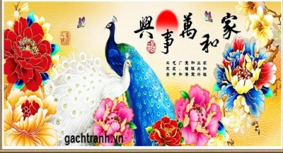 Tranh gạch 3d trang trí phòng khách đẹp - MNBN84