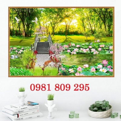 Tranh gạch hồ sen HP7686