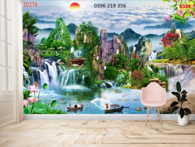 Tranh sơn thủy trang trí 3D