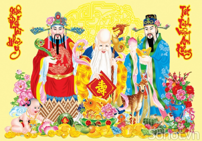 Tranh gạch 3d ốp tường phúc lộc thọ - 244XCCC