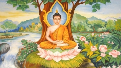Tranh Phật giáo- tranh gạch ốp tường phòng thờ