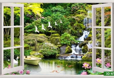 Tranh gạch men 3d cửa sổ - NNXX33