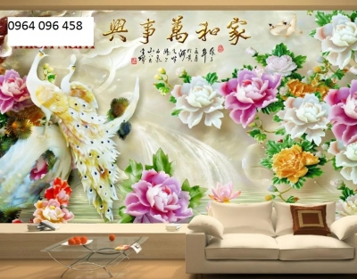 Tranh gạch 3d con công - 9999CP
