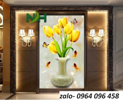 Tranh gạch 3d ốp tường phòng khách - DX5444