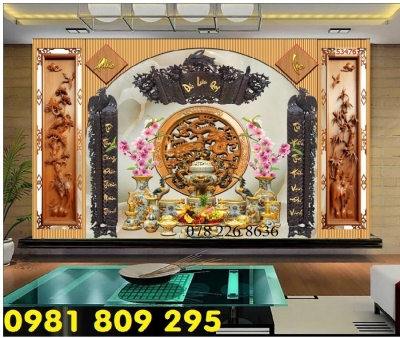 Gạch tranh 3d - tranh trang trí phòng thờ