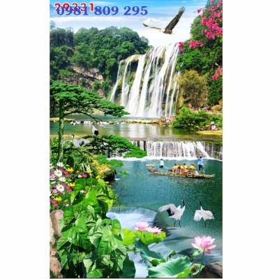 Gạch trang trí , tranh gạch thác nước 3d