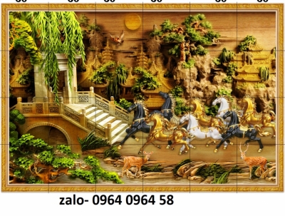 Tranh gạch 3d ốp tường mã đáo thành công - LMN75