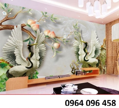 Gạch tranh 3d phong thủy phòng khách - TV43