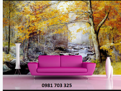 Tranh gạch phong cảnh mua thu