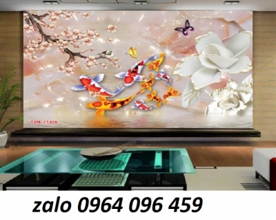 Tranh gạch 3d cửu ngư quần hội - 9393B