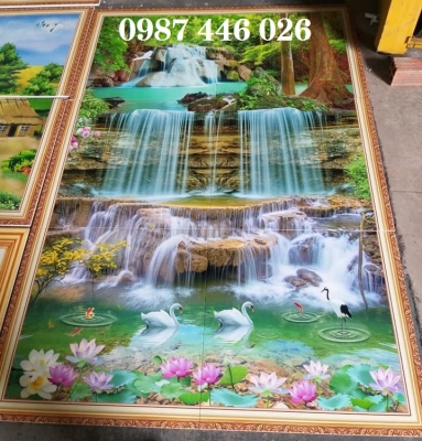 Gạch tranh 3d thác nước khổ đứng HP967