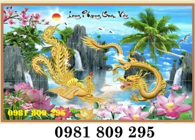 Gạch tranh , gạch men, ốp tường trang trí rồng phượng