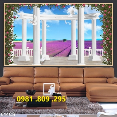 Tranh gạch- gạch tranh cửa sổ 3D phòng kháchGB699