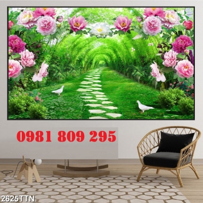 Gạch tranh 3d vườn hoa