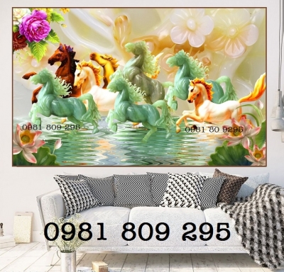 Tranh gạch 3d ngựa, tranh gạch ốp tường