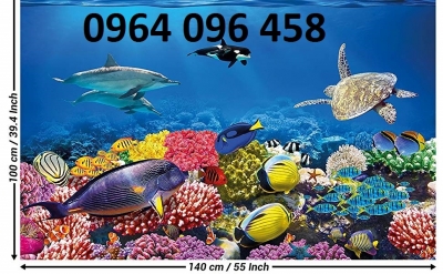 Tranh cá heo 3d - tranh gạch 3d cá heo đại dương - SXCZ2
