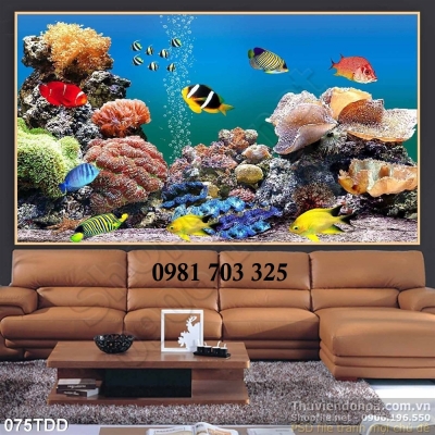 Tranh gạch 3d hình biển cả trang trí