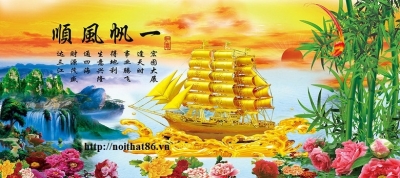 Gạch tranh thuyền buồm HP234